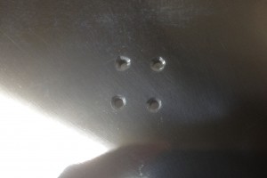 Countersinking the rivet holes