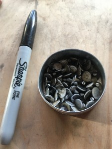 Container of arming nails